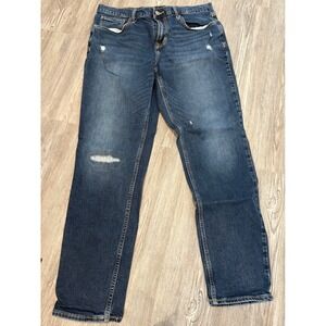 OLD NAVY Athletic Taper Built In Flex Mens Jeans Dark Wash 36x34 Distressed